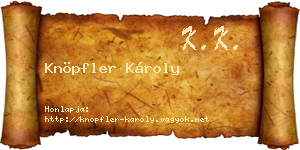 Knöpfler Károly névjegykártya