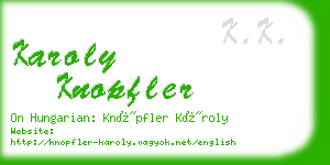 karoly knopfler business card